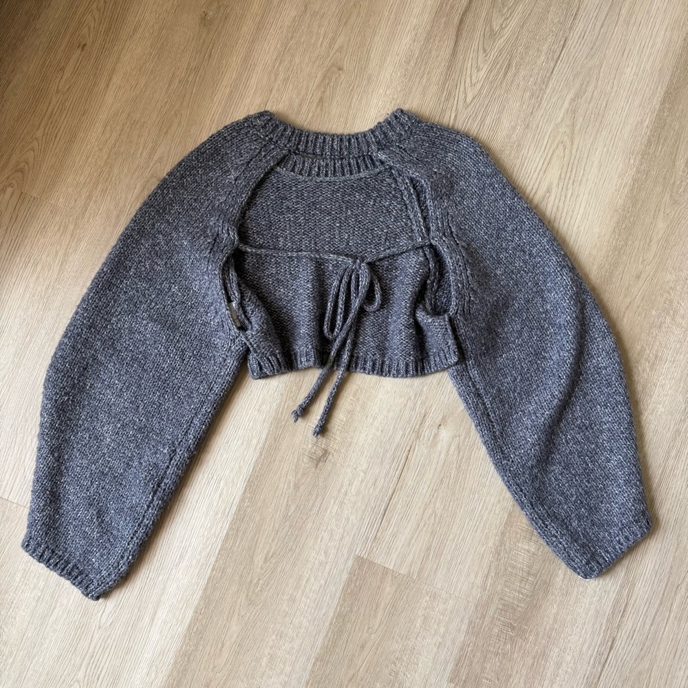 Oak+Fort Cropped Open Back Sweater